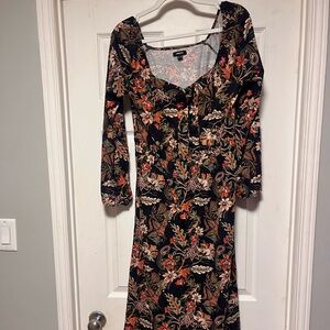 Floral dress L 100% cotton